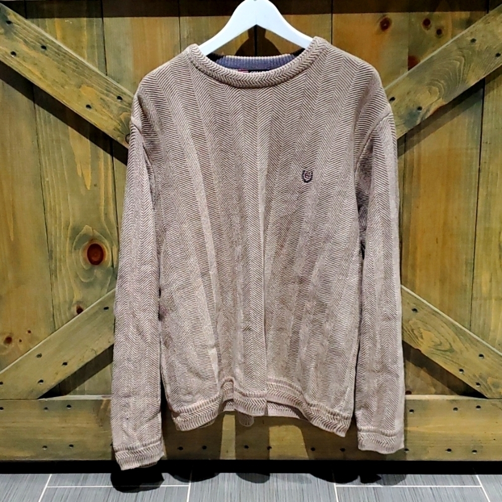 VINTAGE RALPH LAUREN GRANDPA KNIT SWEATER LONG SLEEVE TAN SIZE LARGE